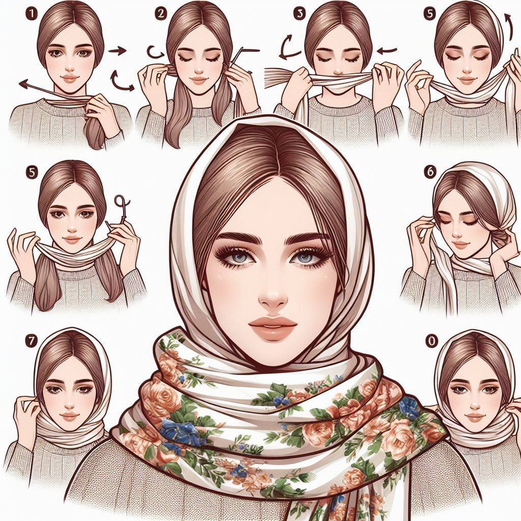 A Scarf Around beautifully her Head