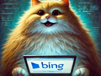 a cat enjoying his virality on Bing from using our SEO tips