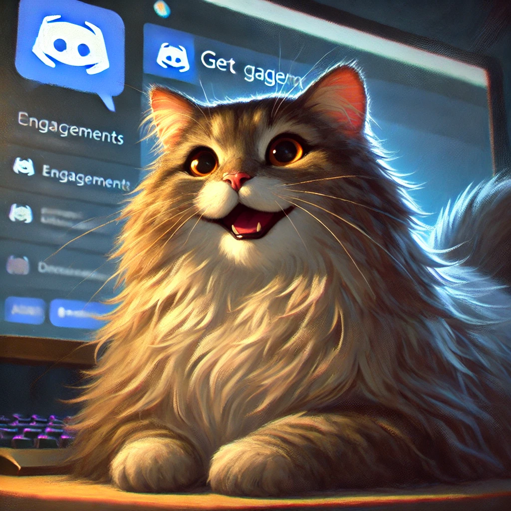 a cat enjoying his virality on Discord from using our SEO tips