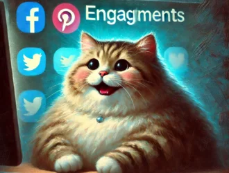 a cat enjoying his virality on Pinterest from using our SEO tips