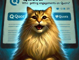 a cat enjoying his virality on Quora from using our SEO tips