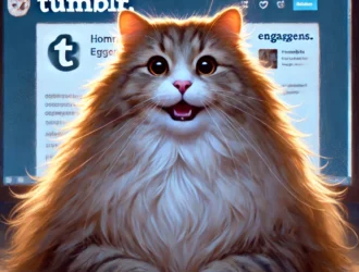 a cat enjoying his virality on Tumblr from using our SEO tips